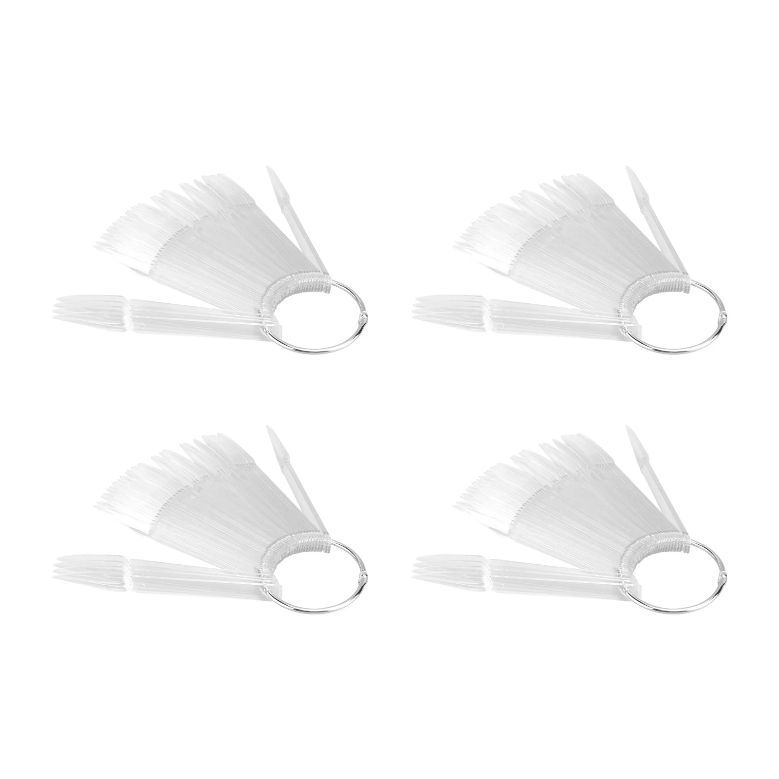 4세트 부채꼴 팁 연습 키트 투명 아트 디스플레이 보드 매니큐어 연습용 팁 네일 컬러 플레이트