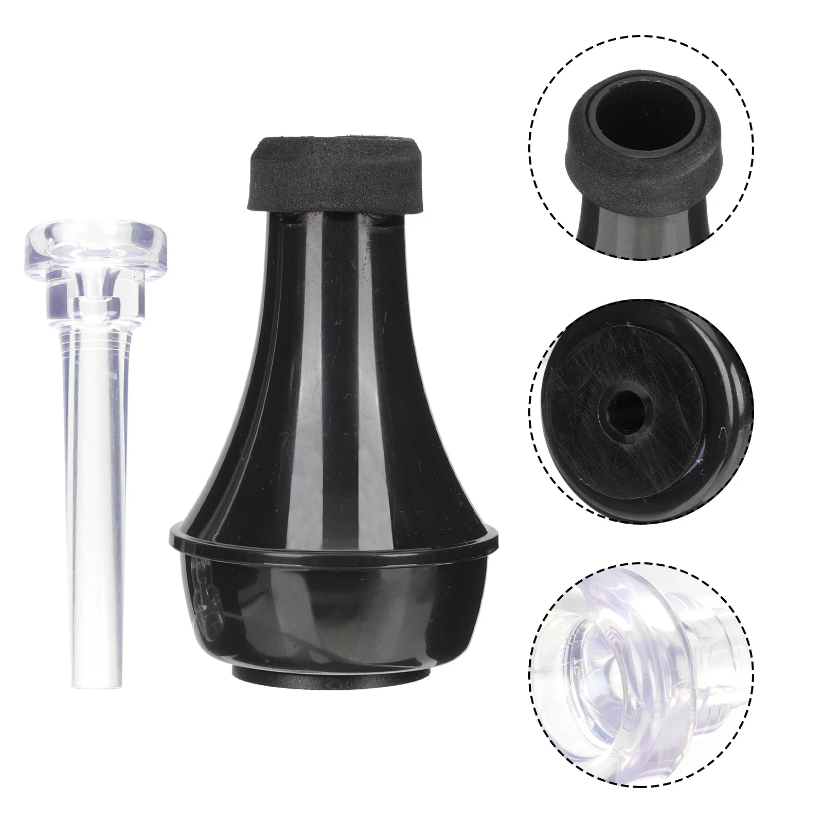 

1 set 1 Set Mini Trumpet Kit Abs Lightweight Practice Mute For Trumpet Noise Reduction Straight Cornet Mute Musical Instrument