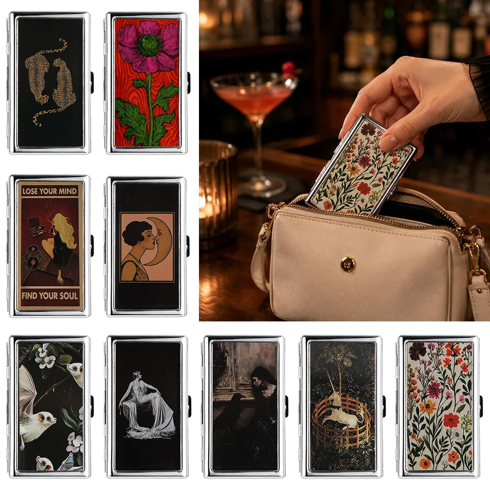 Vintage-Style Vintage Card Case Metal Material Easy Snap Metal Case Multi-function Versatile Design Card Holder ID Card Holder