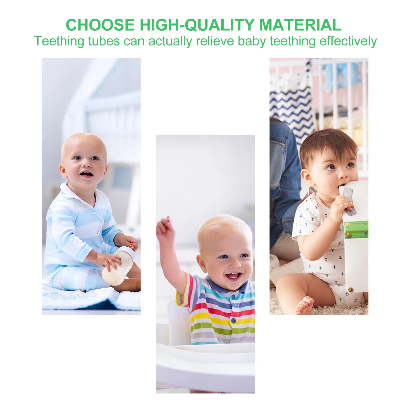 

3Pcs Silicone Baby Teether Hollow Soft Chewing Molar Training Straws Infant Gum Massager Easy Clean Chewing Aid