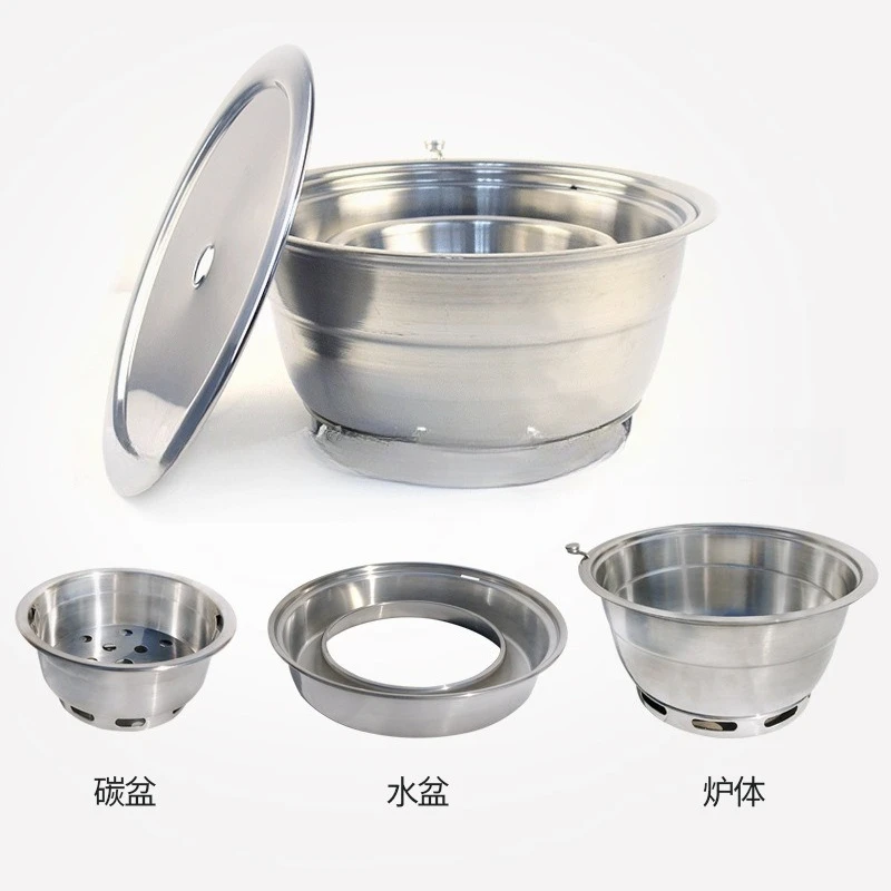Upper exhaust stainless steel carbon stove, Korean charcoal grill, commercial inlaid grill