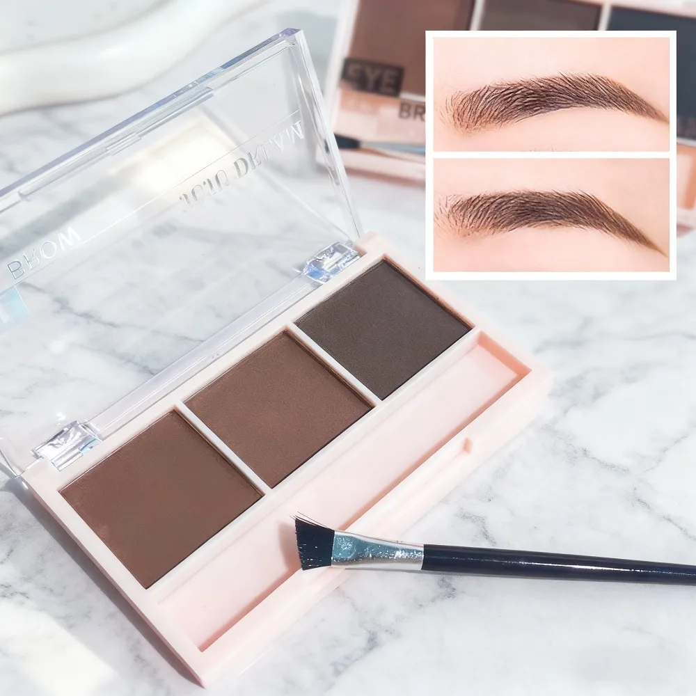 لوحة بودرة الحواجب ثلاثية الألوان | اصنع أشكال حواجب طبيعية ثلاثية الأبعاد مع ملابس مقاومة للماء تدوم طويلاً، مناسبة لجميع أنواع البشرة #5