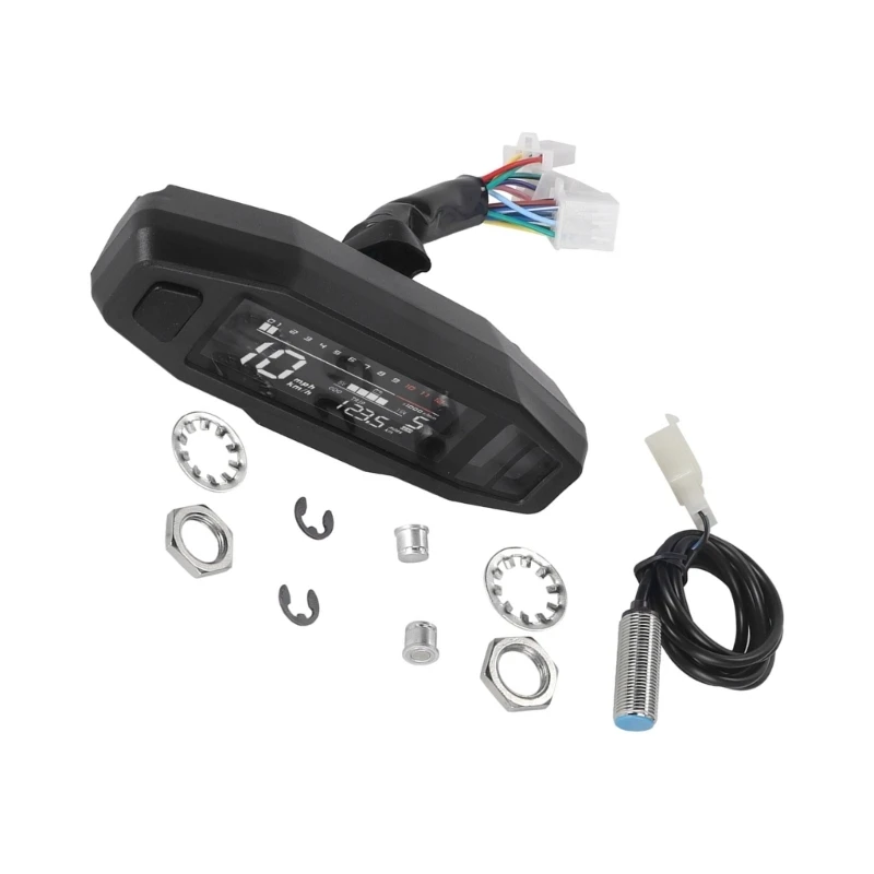 A2UC Plastic Tachometer with Odometer LCD Display For ATV Bike Gas Tractors Generator