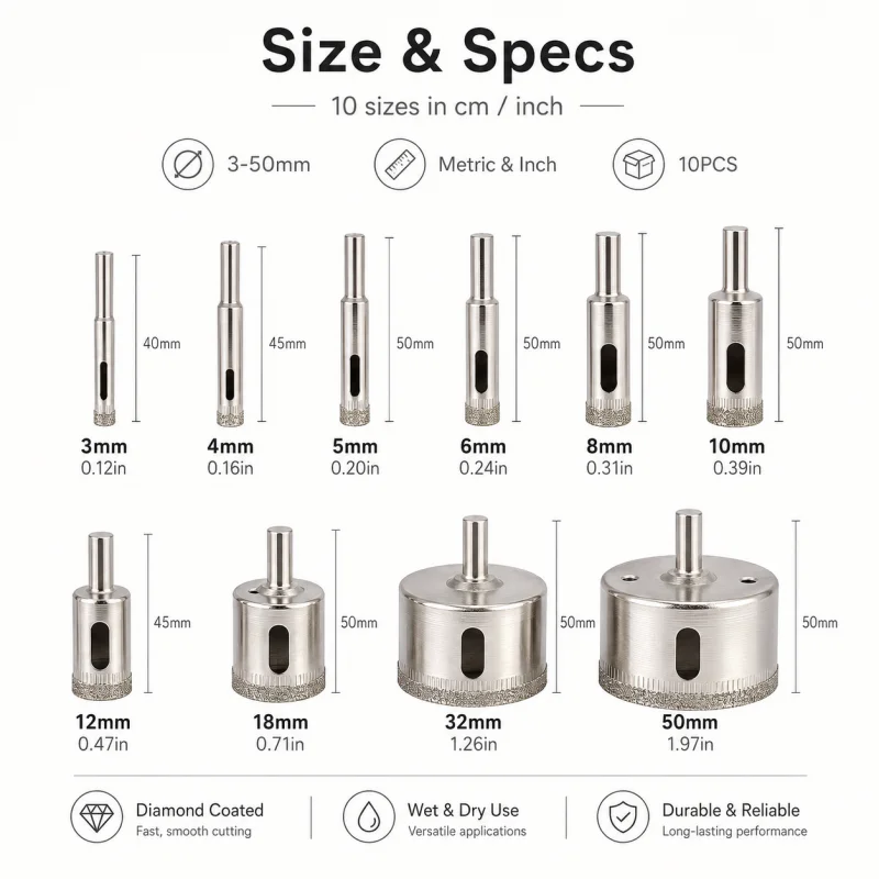 Lot de 10 scies cloches diaman - Tile Cutter Electric avis et prix