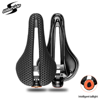 3D Printed Saddle Full Carbon Bicycle Saddle MTB Road 3d Bike Saddle 147mm Comfortable Hollow Cycling Seats with Light Taillight