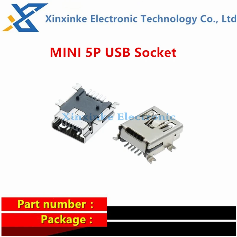 50PCS Port Mike 5P Trapezoidal Port USB Patch 180 Degrees Micro Female Socket Male 90 Degrees Type-C Socket