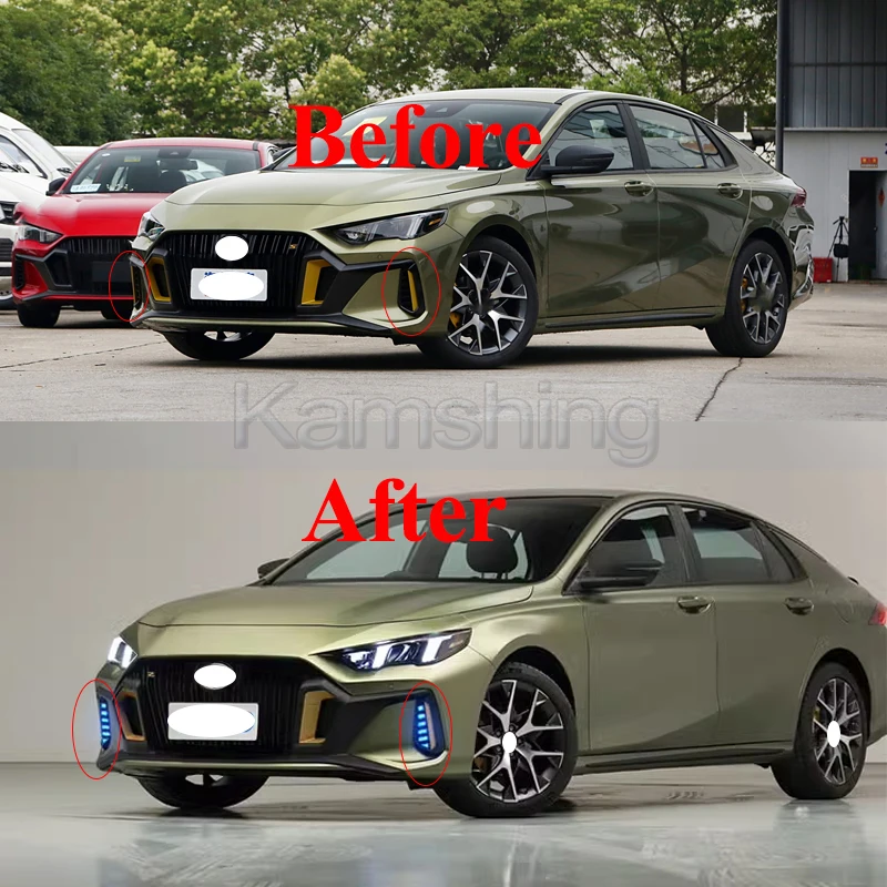 Kamshing 1 Set Modifying LED Daytime Running Light For Trumpchi GAC Empow 2021-2023 Front Driving Decorative Light Foglight