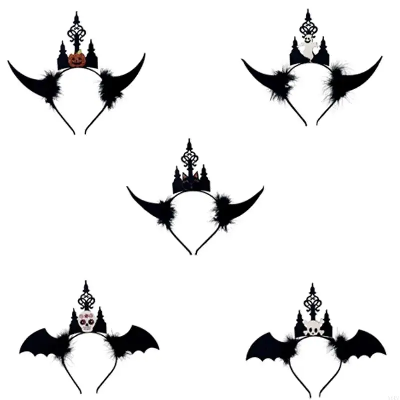 

Y88A Unique Bat Themed Headbands Comfortable Wear Costume Hair Decoration For Children Teens Halloween Party Celebrations