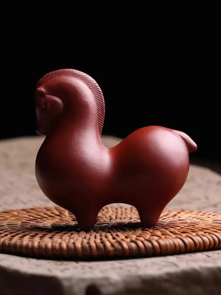 Yixing Original Purple Pet Ornament Tangma Zhu Clay By Famous Artist, Fully Handmade Accessory, Table Decoration, Premium