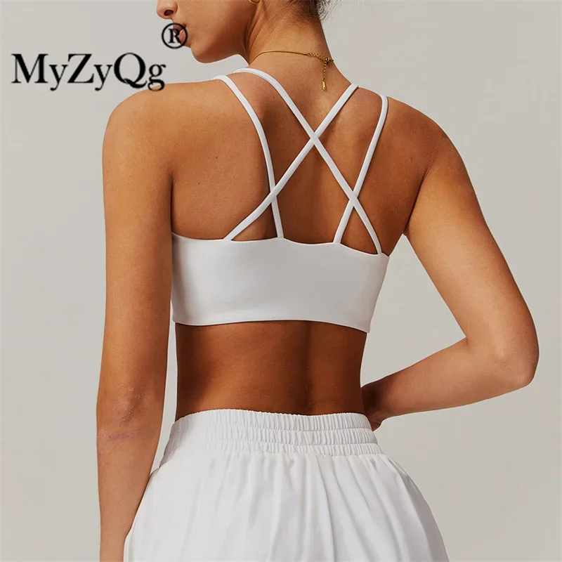 MyZyQg Women Yoga Bra Cross Back Yoga Bra Sports Outerwear Underwear Outdoor Running Fitness Sports Tank Top Workout Tops