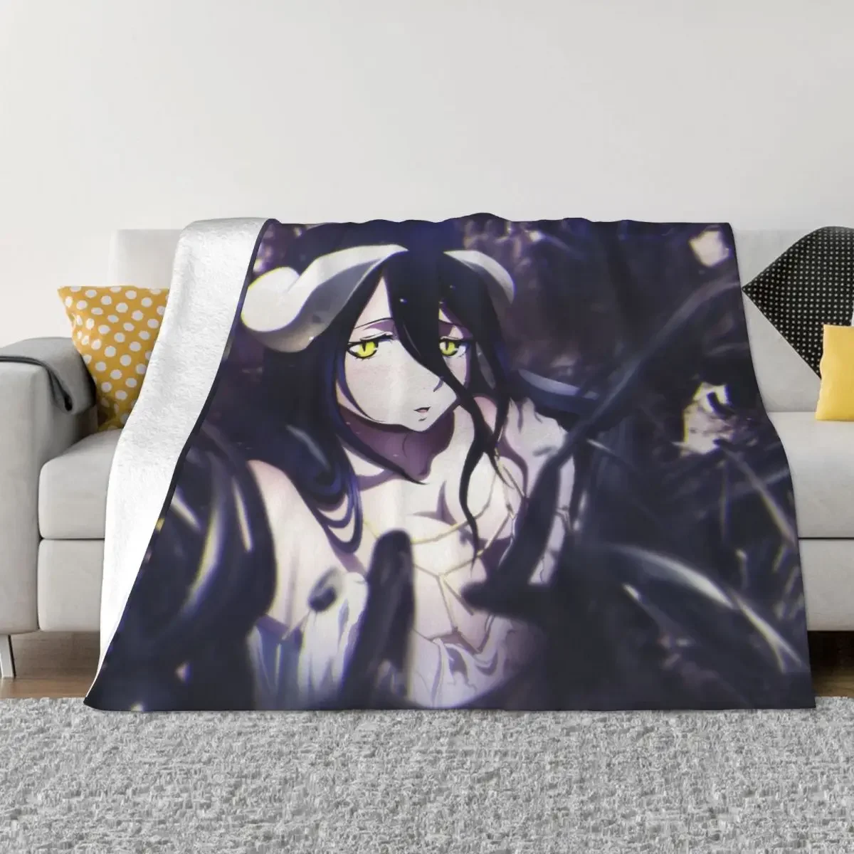 

Albedo Overlord Anime Baby Blankets Fleece Winter Sexy Cartoon Super Breathable Soft Throw Blanket for Home Bedroom Quilt