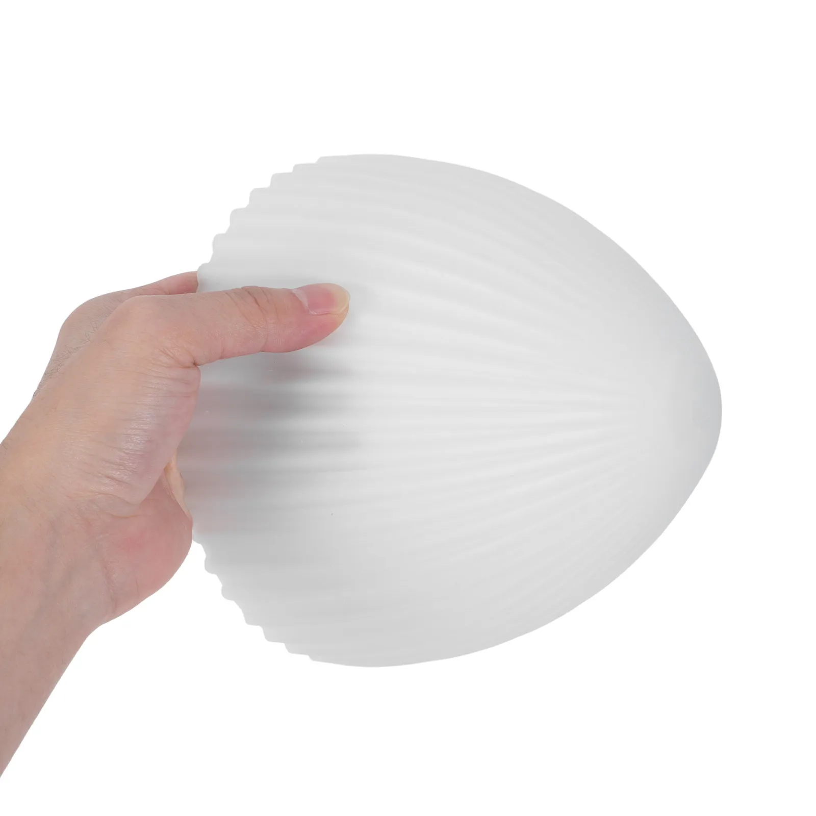 

Striped Glass Lampshade Ribbed Light Shade 18x13cm White Replacement for Table Lamp Ceiling Fixture Cozy Ambient Lighting