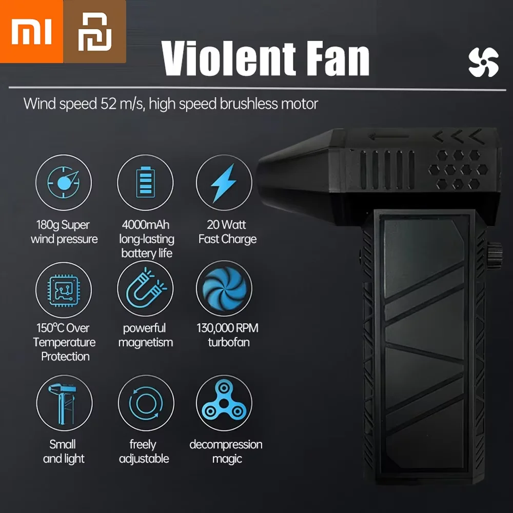 Xiaomi Mijia X6 Turbofan 130000RPM Handheld High Power Jet Fan Dust Blower Wind Speed 52m/s Violent Turbo Fan Mini Air Duster