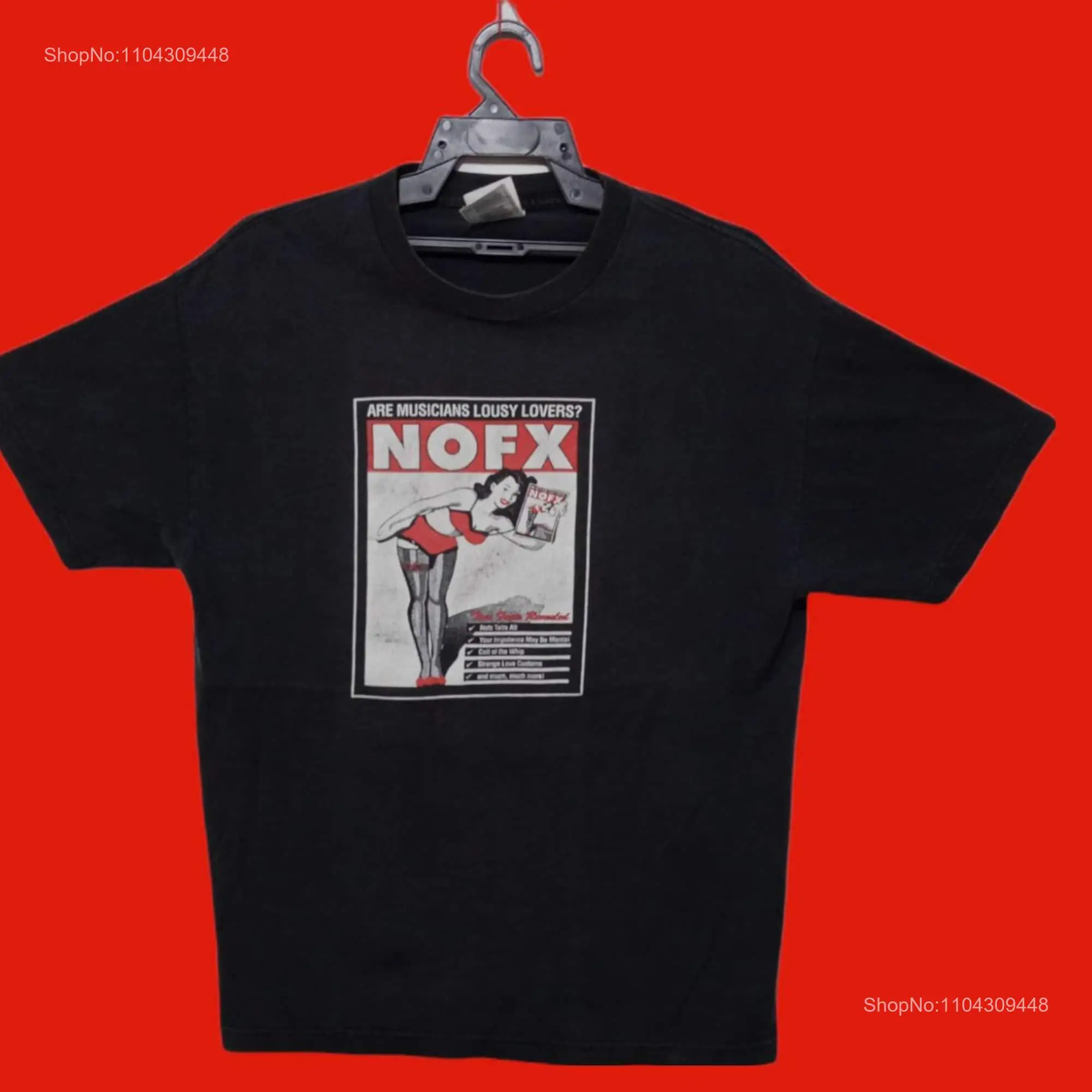 Camiseta vintage para hombre de los años 90 concierto de música punk de la banda NOFX de manga larga o corta