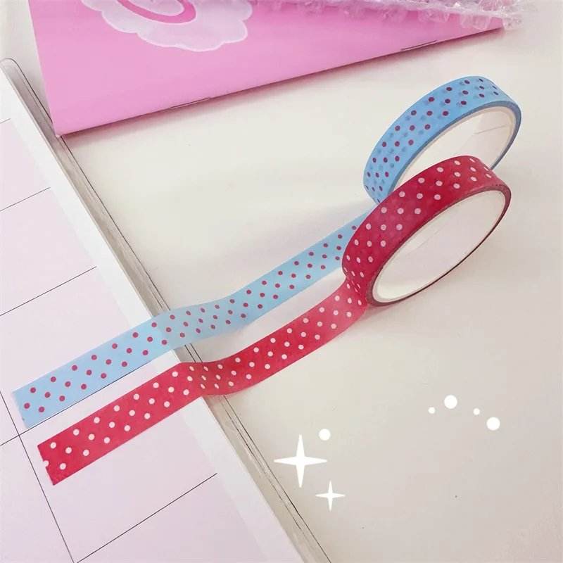 4 ピース/ロット 9 ミリメートル × 3 メートルシンプルなドット装飾粘着テープマスキング和紙テープ DIY スクラップブッキングステッカーラベル学校事務用品