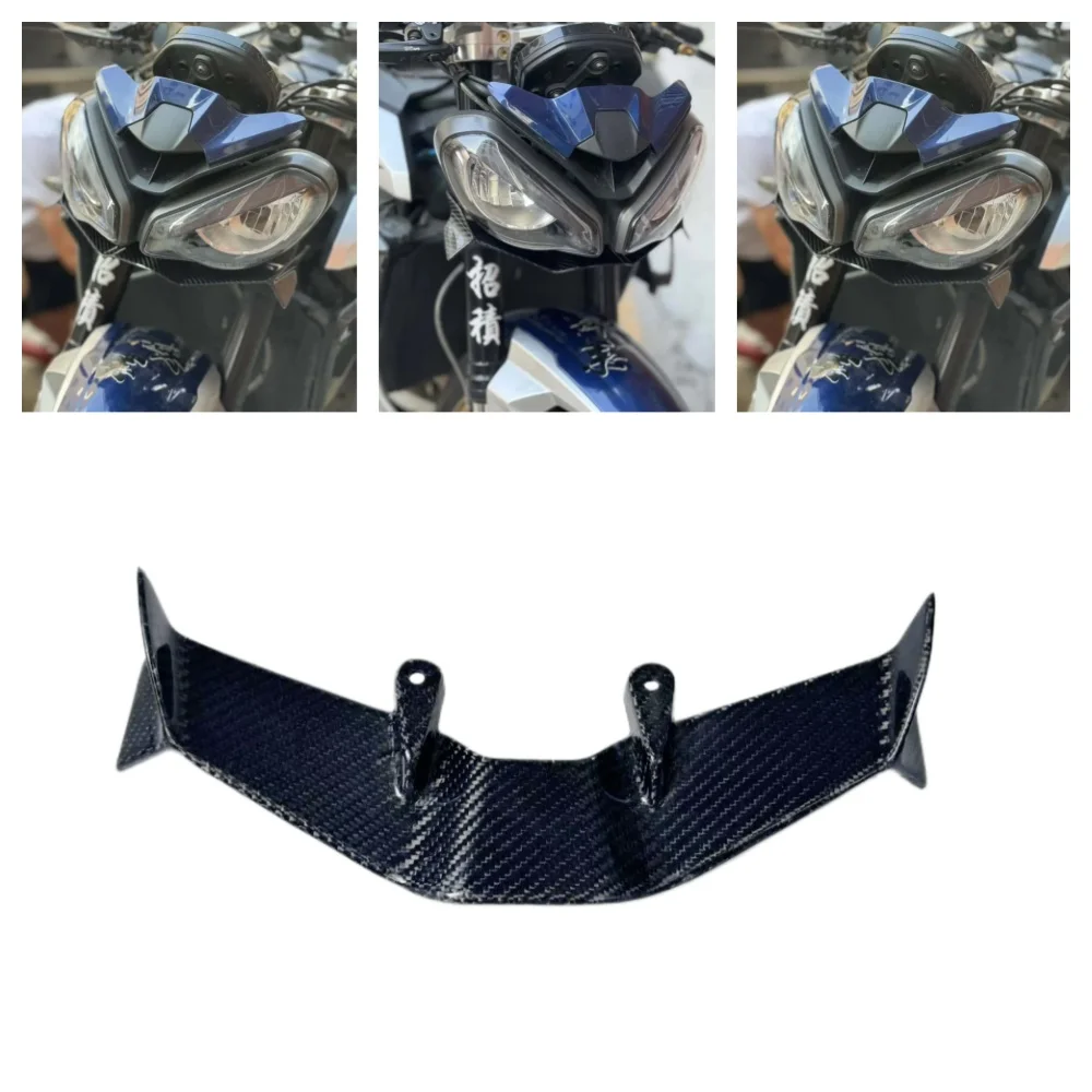 

For Triumph Street Triple 765 S R RS 2017-2024 2025 Carbon fiber motorcycle exposed front spoiler Winglet aerodynamic wing kit