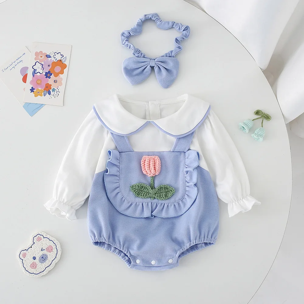 

2024 Spring Baby Autumn Clothes Baby Fart Wrap Girl Children's Bodysuit Harper Climbing Clothes Newborn