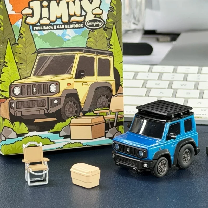 Tinyq Suzuki Jimny Q Version Pull Back Car Blind Box Lets Go Glamping Series Pvc Collectible Car Model Birthday Gift