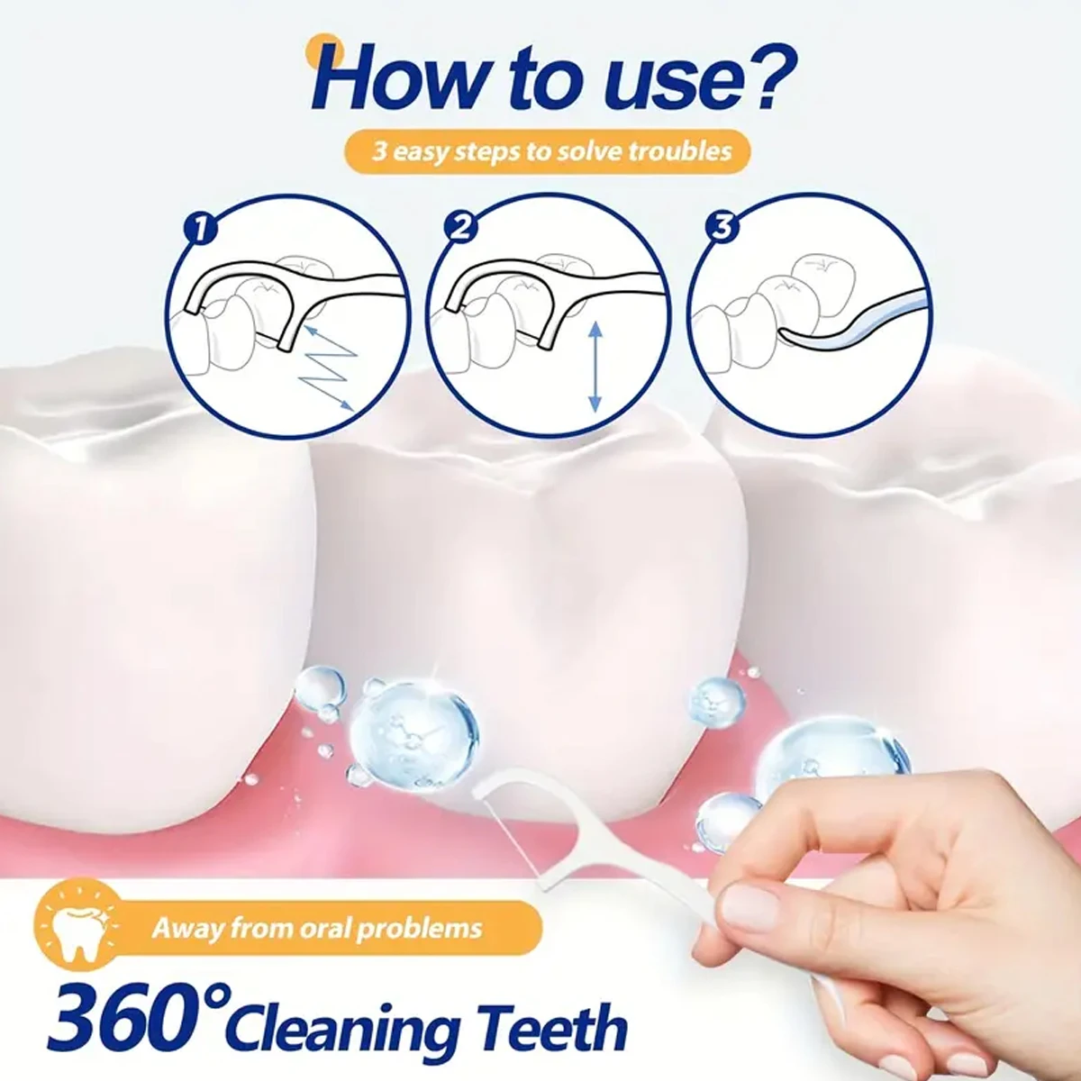 50 قطعة/صندوق خيط تنظيف الأسنان الطبيعي Ptfe وPfas الحرة خيط تنظيف الأسنان لطيف على اللثة قابلة للتوسيع وقابلة للتمدد مع صندوق لختم الغبار