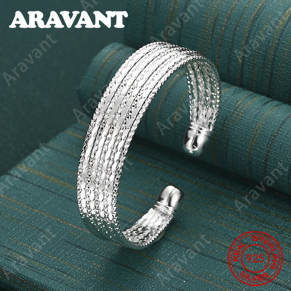 925 Sterling Silver Round Open Bangle - Unique Gift For Women, Versatile For Events And Jewelry