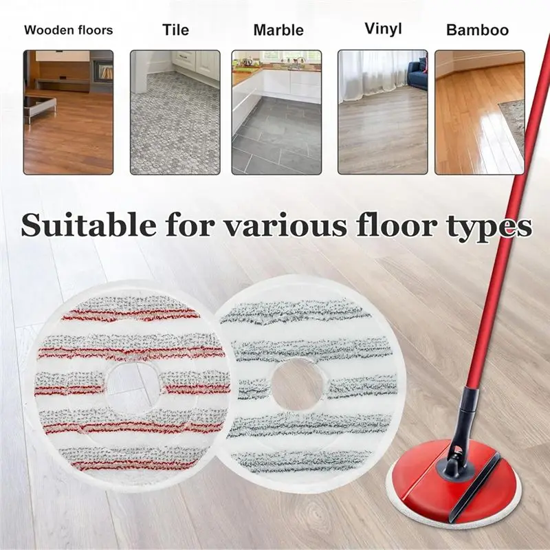 A67P-Microfiber Mop Pads Replacement For Vileda Clean Spin Mop Head Refills Washable Head Mop For Cleaning Floor