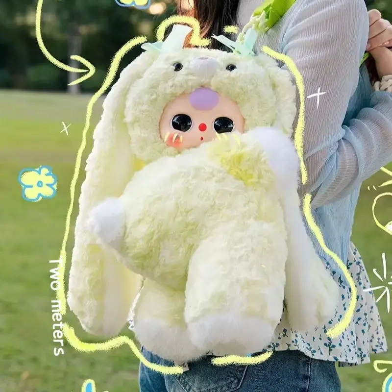 Véritable bébé-trois embrassant bébé série sac à dos en peluche boîte aveugle mignon lapin sac à dos poupée Collection poupée fille boîte aveugle cadeaux