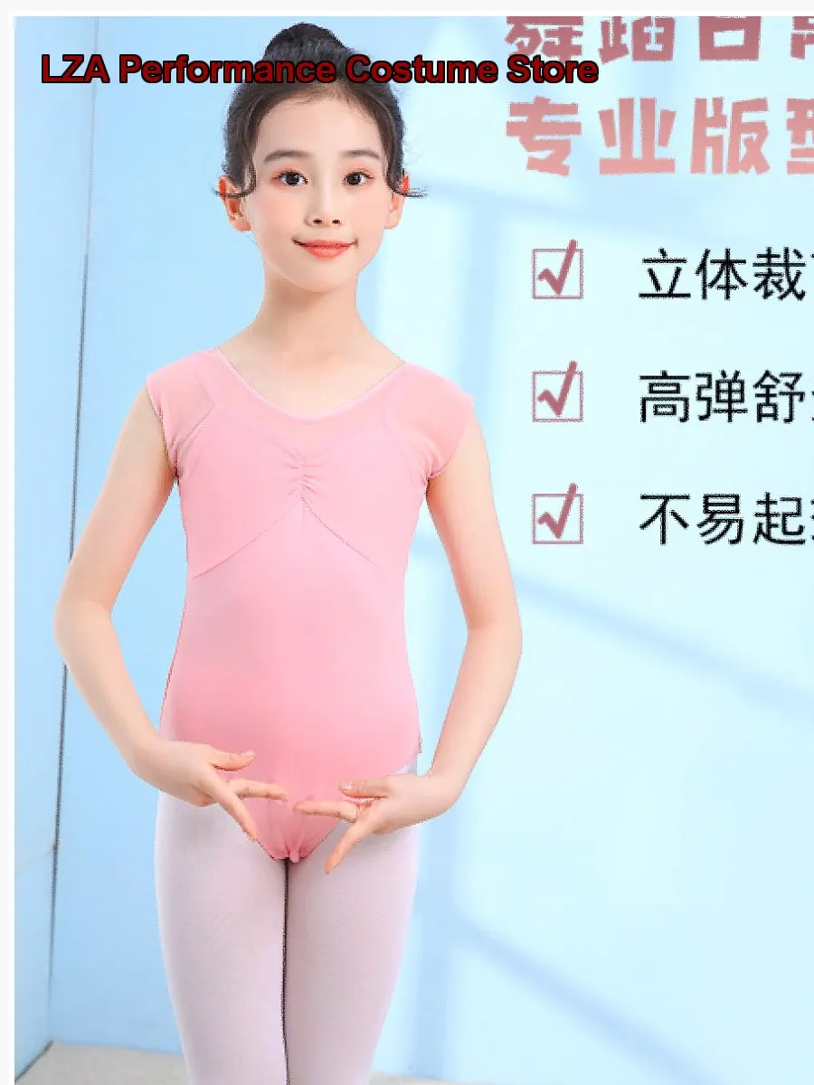 children's-girls'-short-sleeved-halter-neck-practice-dress-in-pure-cotton-for-summer-with-long-sleeve-chinese-style