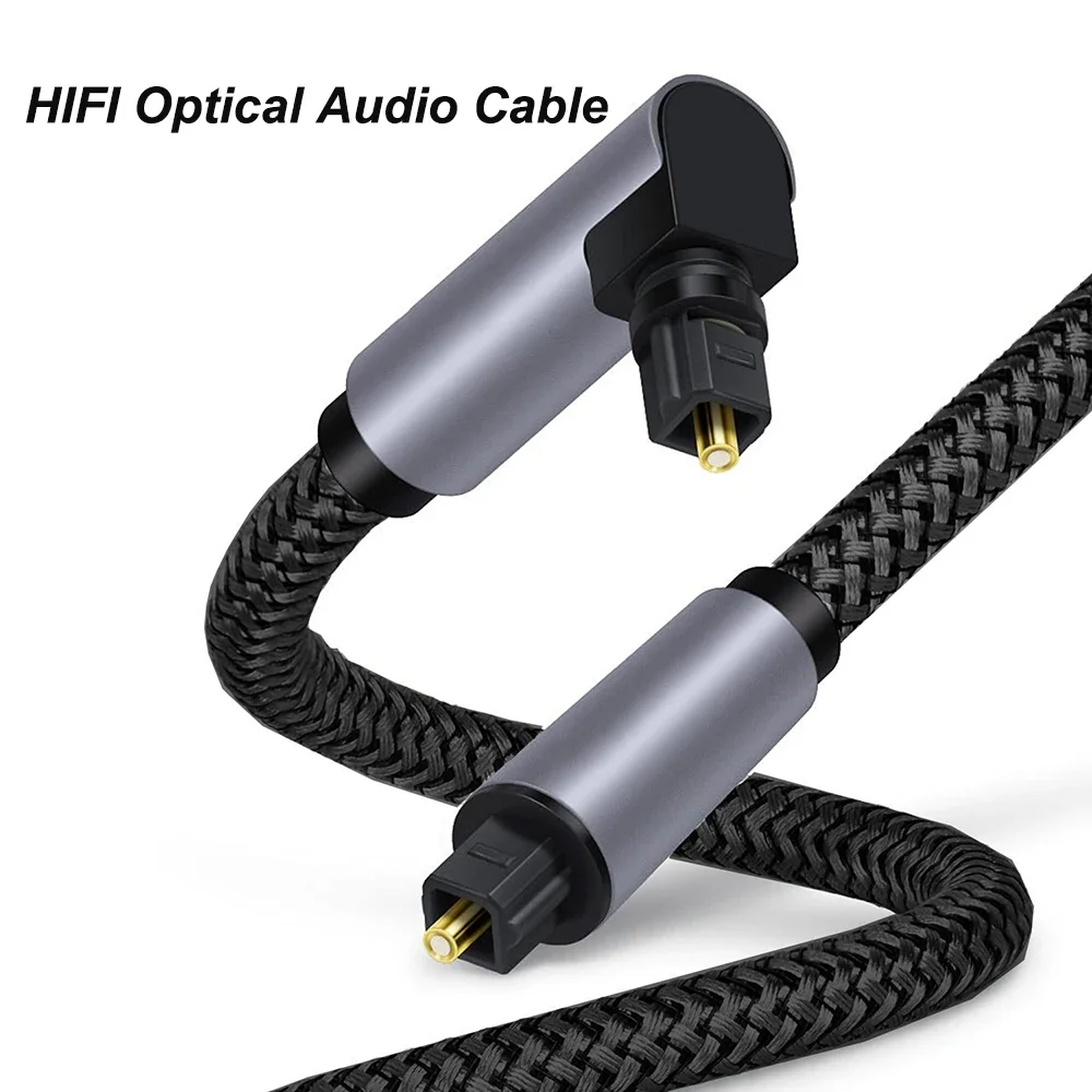 

HIFI Digital Optical Audio Cable 90 Degree Toslink SPDIF Coaxial Cable Adapter for Amplifiers Blu-ray Xbox 360 PS4 Soundbar