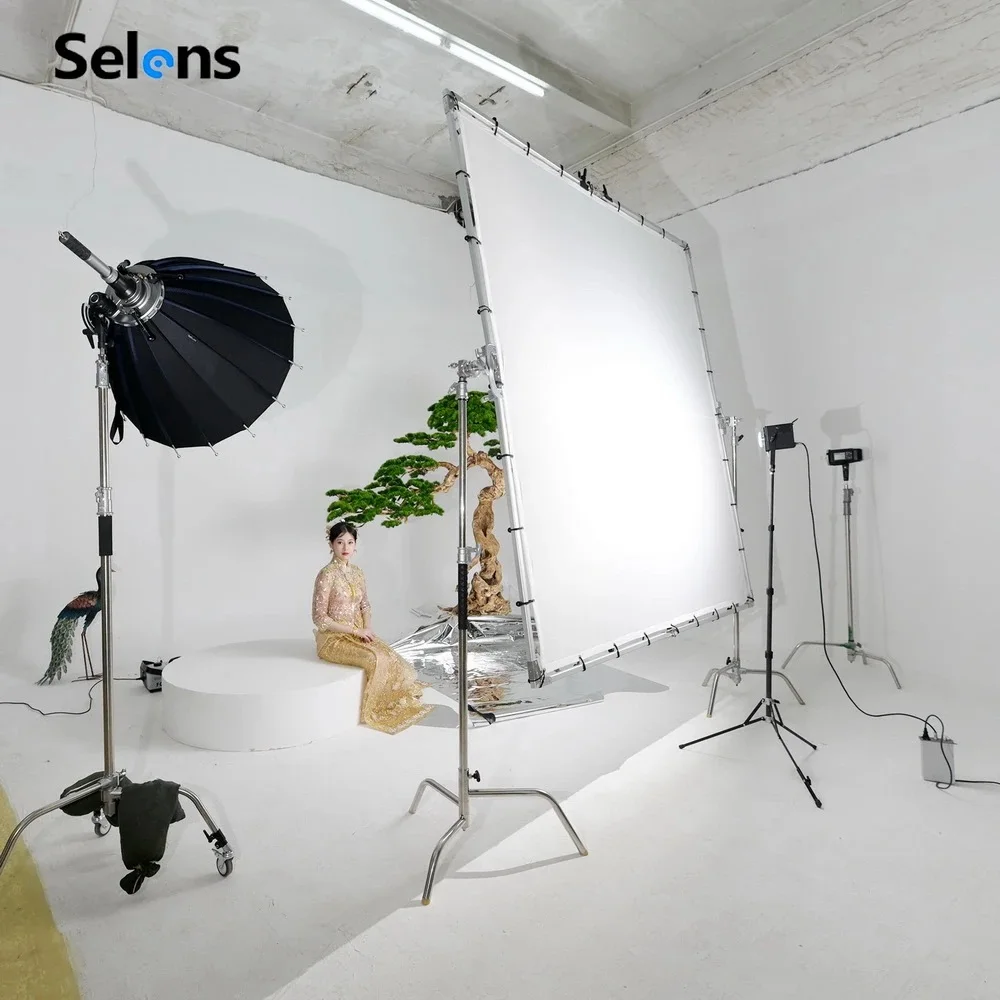 Selens Photography Soft Light Screen Foldable Flag Board Soft Light Canopy Ring Cosmetic Video Camera Photography Accessories