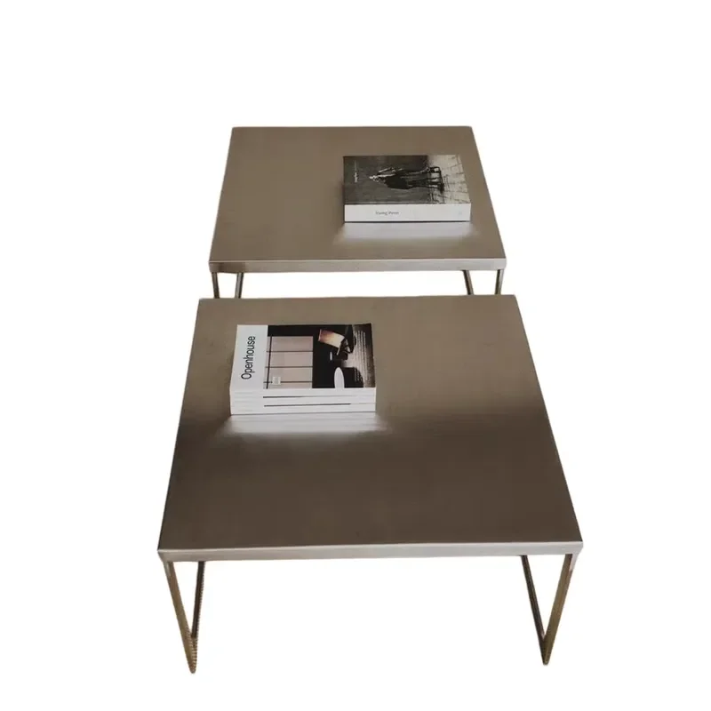 Industrial minimalist style stainless steel storage rack, suitable for living room, combining modern and minimalist beauty