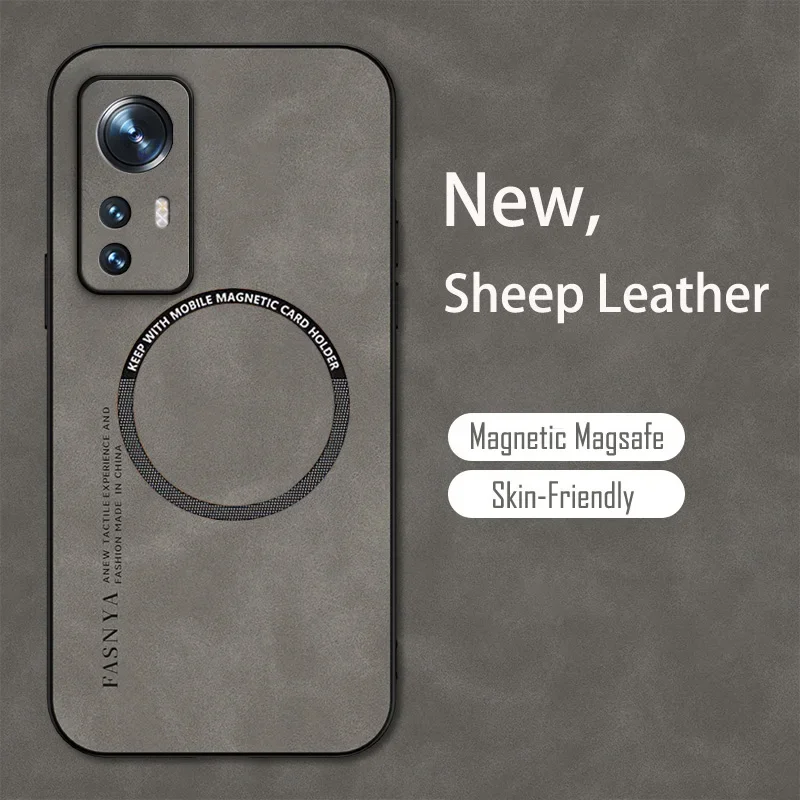 Sheepskin Vintage Magnetic Leather Soft Phone Case Cover for Xiaomi Mi 14 13 13T 12 11 9 Lite 12T 11T 9T Poco F3 F4 F5 Pro