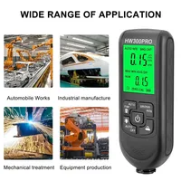 Electroplate Metal Coating Thickness Tester HW-300 Digital 0-2000um Fe and NFe Probe Car Paint Coating Thickness Gauge Detection