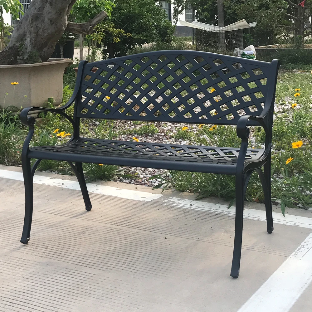 Cast Aluminum Outdoor Bench for Patio Garden Furniture