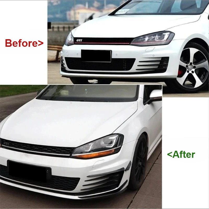 車のフロントサイドウィンドナイフフォルクスワーゲンゴルフ MK7 GTI 2013-2016 フォグライトスプリッターカバー外装カーアクセサリーアフターマーケット