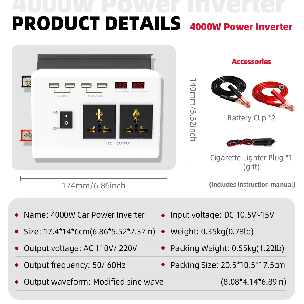 Solar Complete System Combo Inverter 4000W Controller 30A Solar Panel 300W Smart Charge Camping for Car RV Power Station Solar