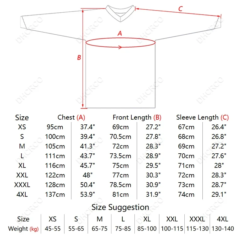 DHCRCO Motorcycle Jerseys MTB Downhill Shirts Offroad Clothes DH Jersey Long Sleeve Men Cycling Jersey Motocross Shirt Moto Tops