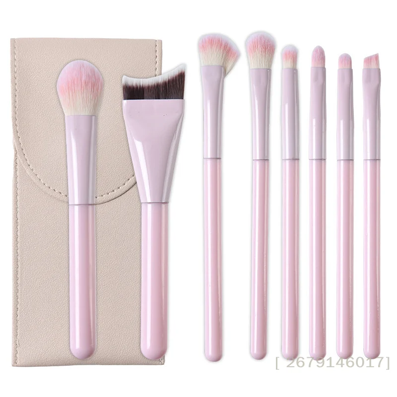 {HBA17} 1/8 個のメイクブラシ ファンデーション アイシャドウ ブラッシュ 化粧ブラシ ソフトヘア メイクアップツール バッグ付き〔YY26〕
