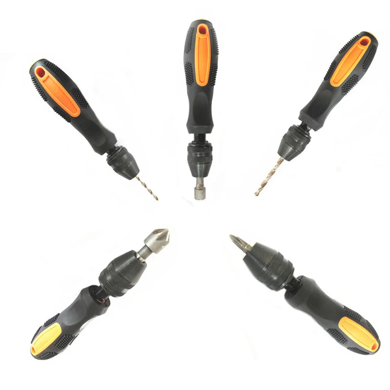 Twist Drill Bit Hand Twist Drill 0.5-8mm Chuck Mini Manual Drilling Reaming Tool with Anti-Skid Handle Multipurpose