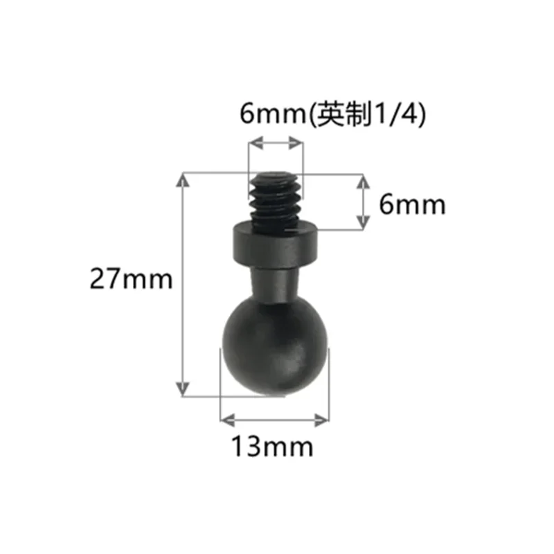 Dual Ball Mount Holder 13mm to 13mm Adapter Double Socket Arm Clamp Joint Connecting Rod 1/4\