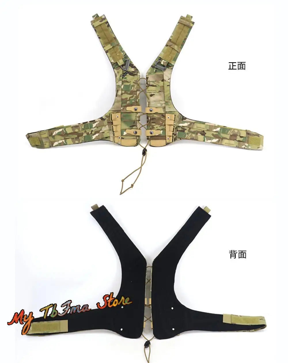 Tactical Vestt AVS MBAV Type H HARNESS Connected To Crye Precision AVS MBAV Plate Pouch Set Compatible with MOLLE System