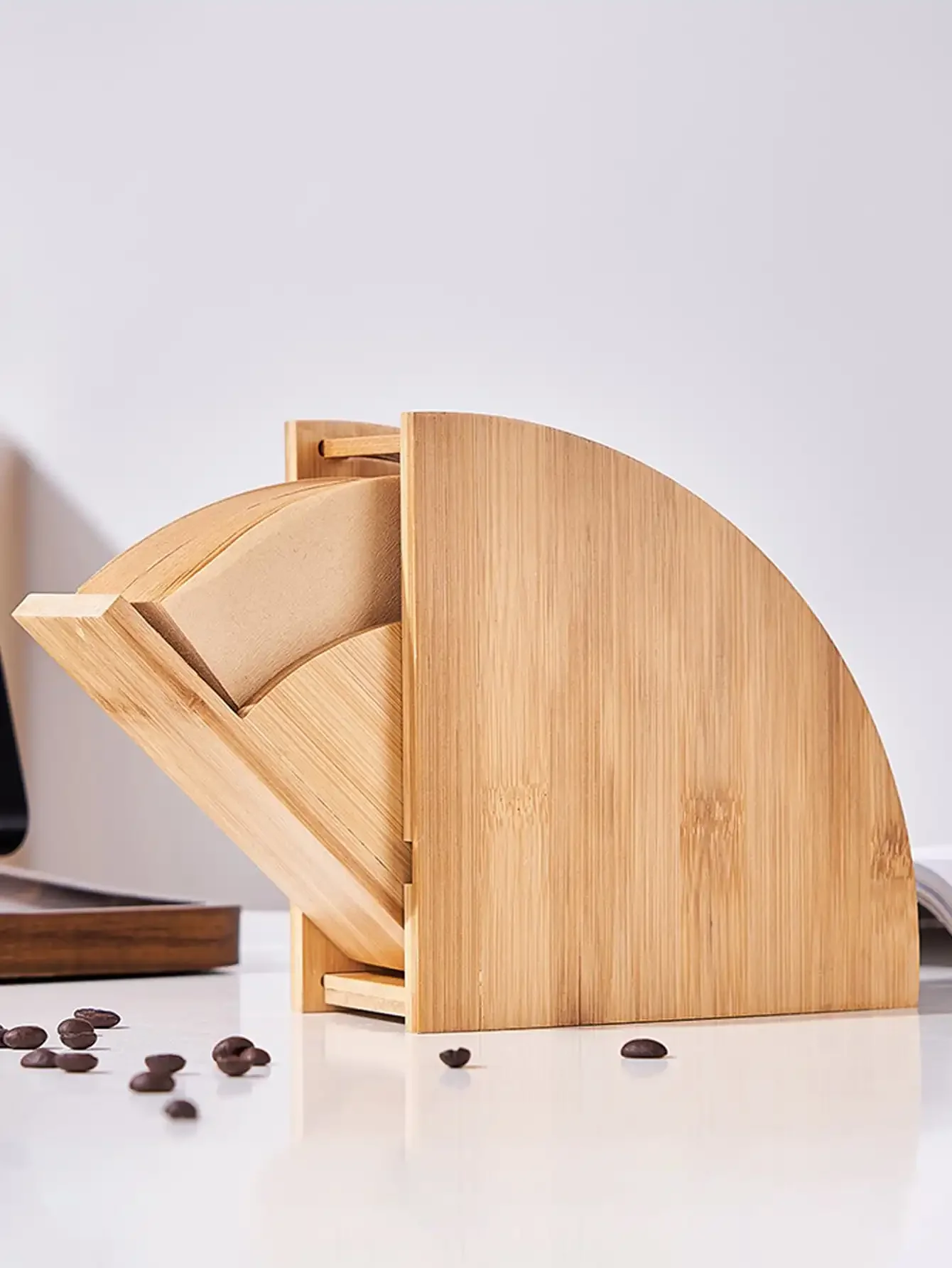 Suporte De Filtro De Café De Bambu Leeseph, cremalheira De Armazenamento De Papel De Café, suporte Renovável, suporte De Recipiente De Papel De Filtro De Café