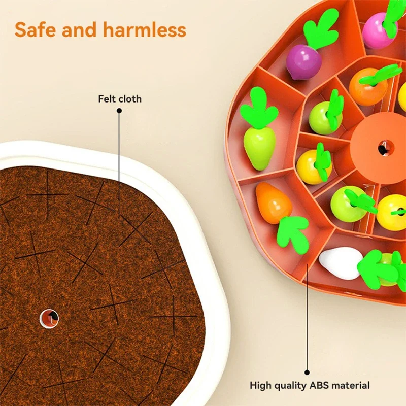 Baby Montessori Carrot Harvest Pull Ravanello Memoria Ordinamento Giochi da tavolo Abilità motorie fini Giocattoli sensoriali educativi per i più piccoli