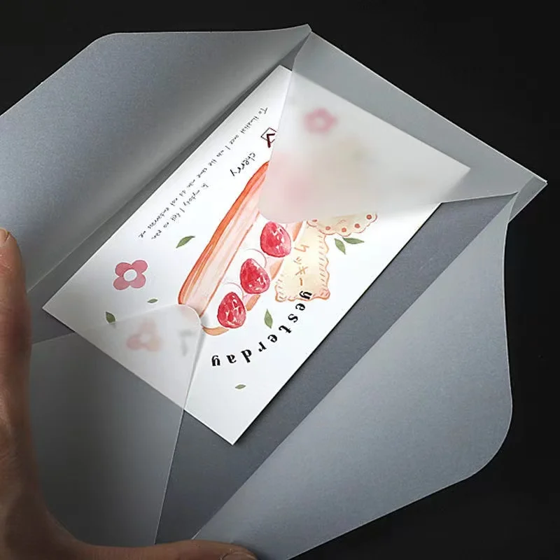 100Pcs/lot Transparent Envelope for Wedding Invitation Vintage Blank Translucent Envelopes Sulfuric Acid Paper Packaging