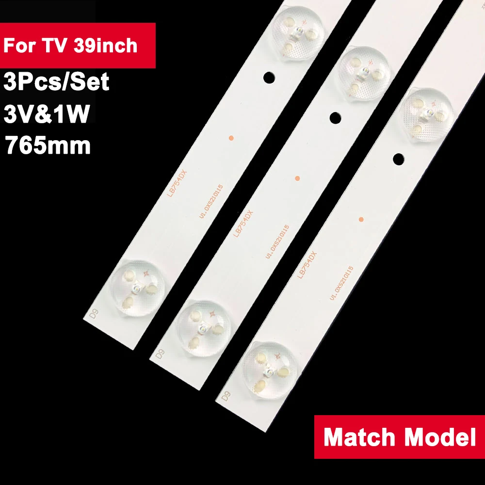 

3 Pcs/set 3V Led Backlight Strips For TV 39inch K395YU3535030965D-Rev1.0 LED-V40CK308 765mm TV Repair Spare Parts