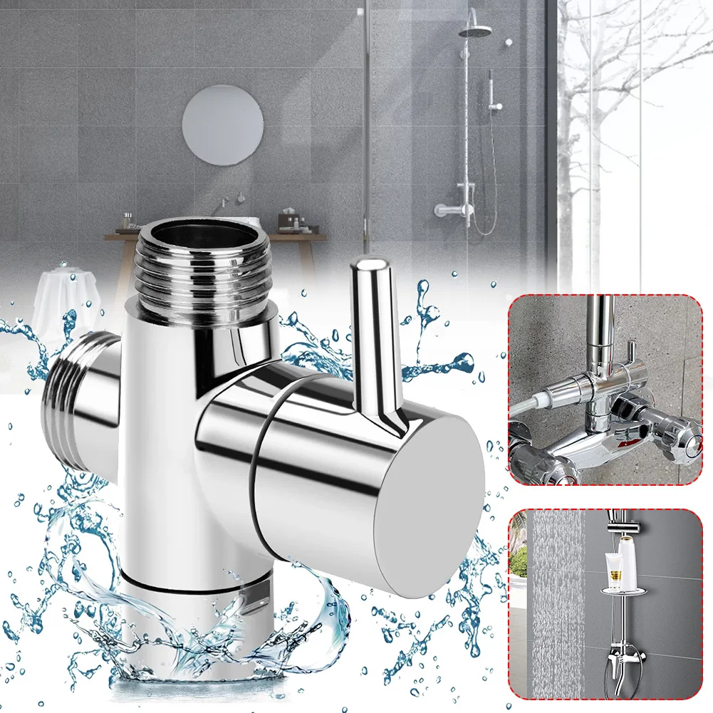 Brass Diverter Valve 3 Way Water Separator Shower Tee Adapter Adjustable Shower Head Diverter Valve Bathroom Shower Valve