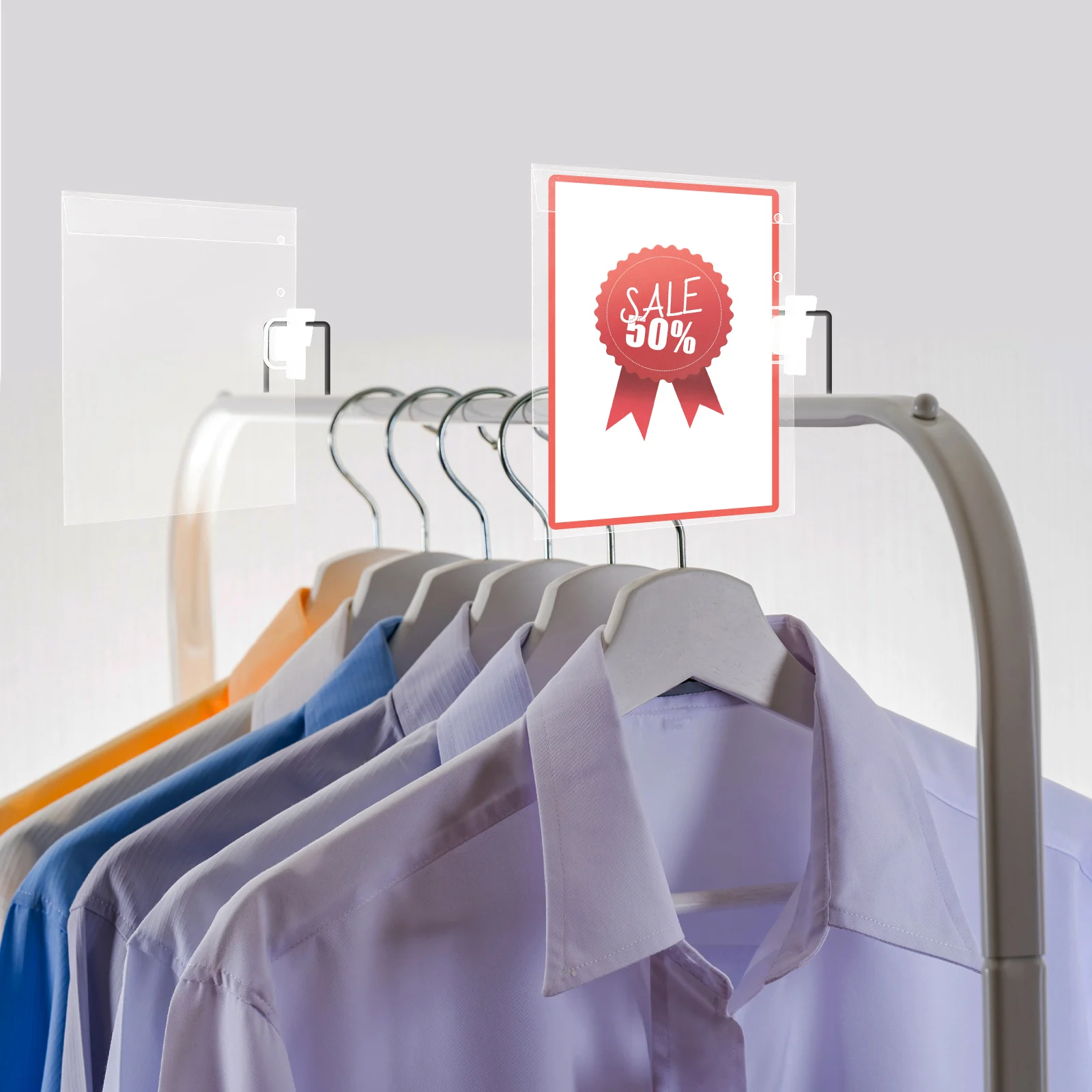 

10pcs Price Tag Holders 13x15.5cm Sturdy PVC Supermarket Promotion Display Sign Holder Retail Shop Labels Card Slot Storage