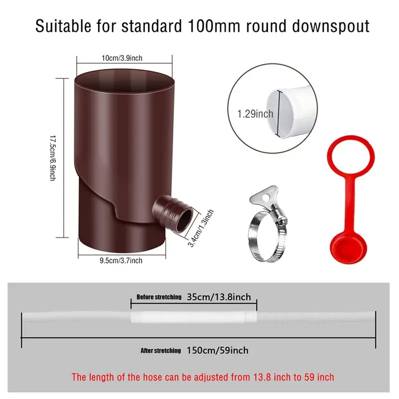 A25F-2X Rainwater Collection Kit UV Resistant Weatherproof Rain Barrel Diverter Kit Rain Barrels To Collect Rainwater B
