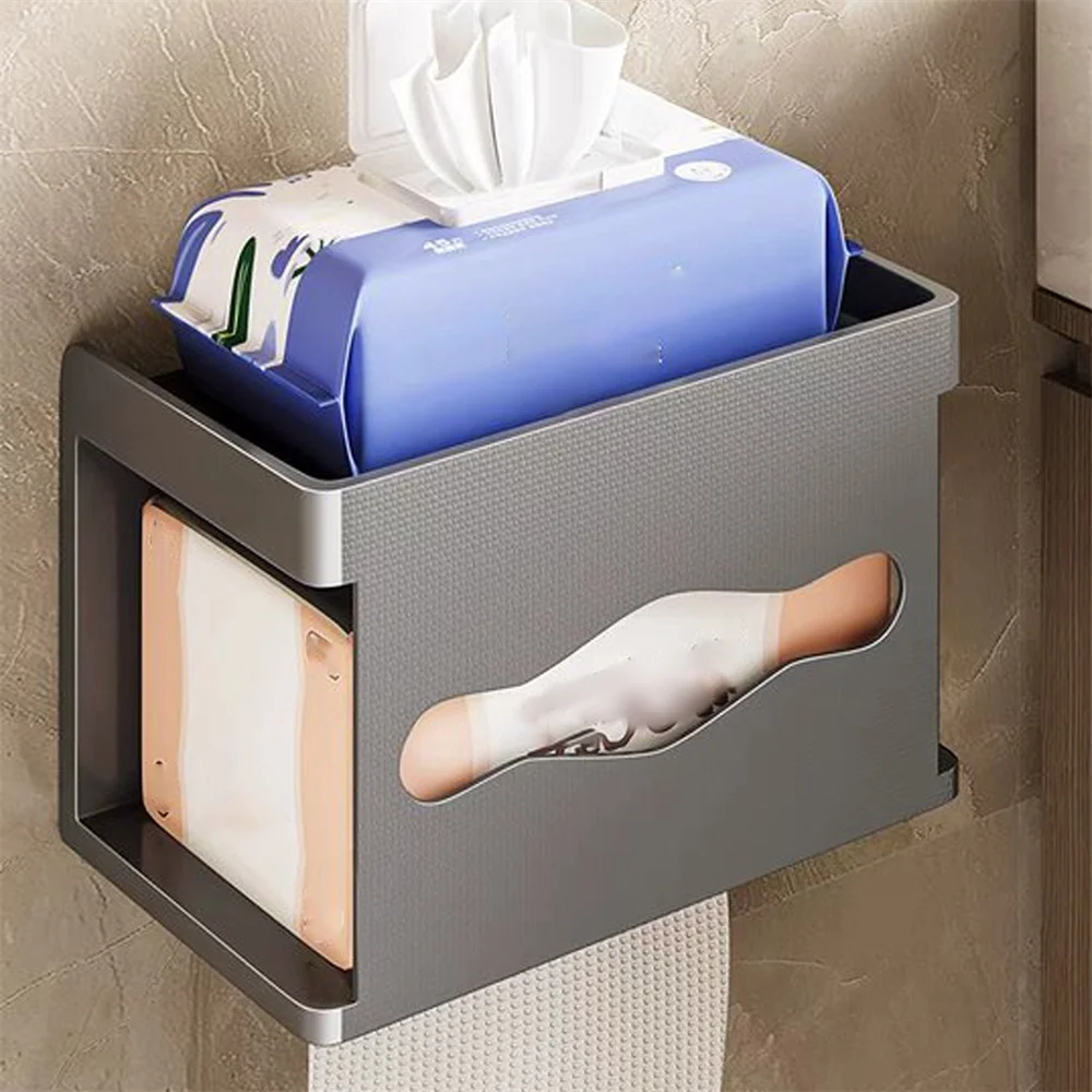 

Home Hardware Bathroom Storage Tissue Rack Wall Mounted Integrated Bathroom Storage Rack Surround Toilet Paper Rack Mobile Phon