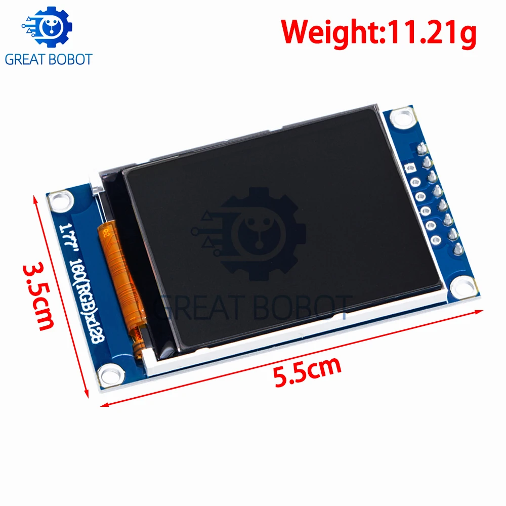 BS 1PCS  1.77 - inch TFT LCD Screen Module - 128*160 Resolution, TFTSPI Interface, Color Screen with Serial Port