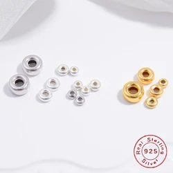 6pcs S925 Sterling Silver3mm~6mm Spacer Beads Bulk Separation Bead For Bracelet Jewelry Making DIY Accessories Wholesale SZ75